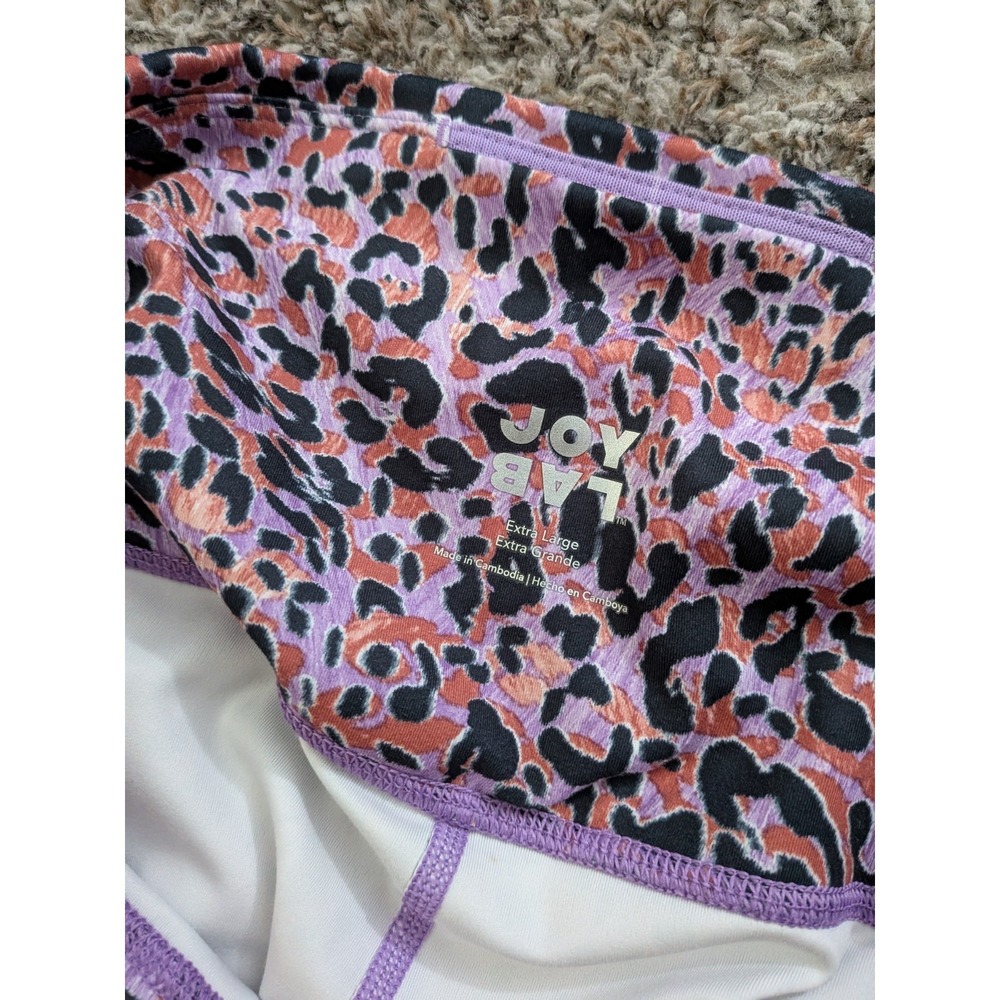 JoyLab High Rise 7/8 Tights Pink Animal Print XL NWT Yoga Running Pant - Picture 7 of 9